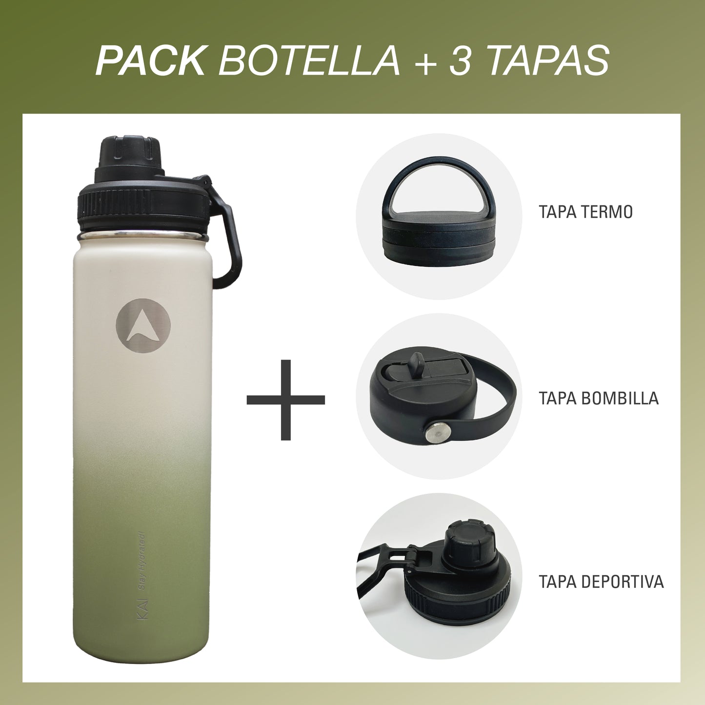 PACK BOTELLA + 3 TAPAS wildmatcha