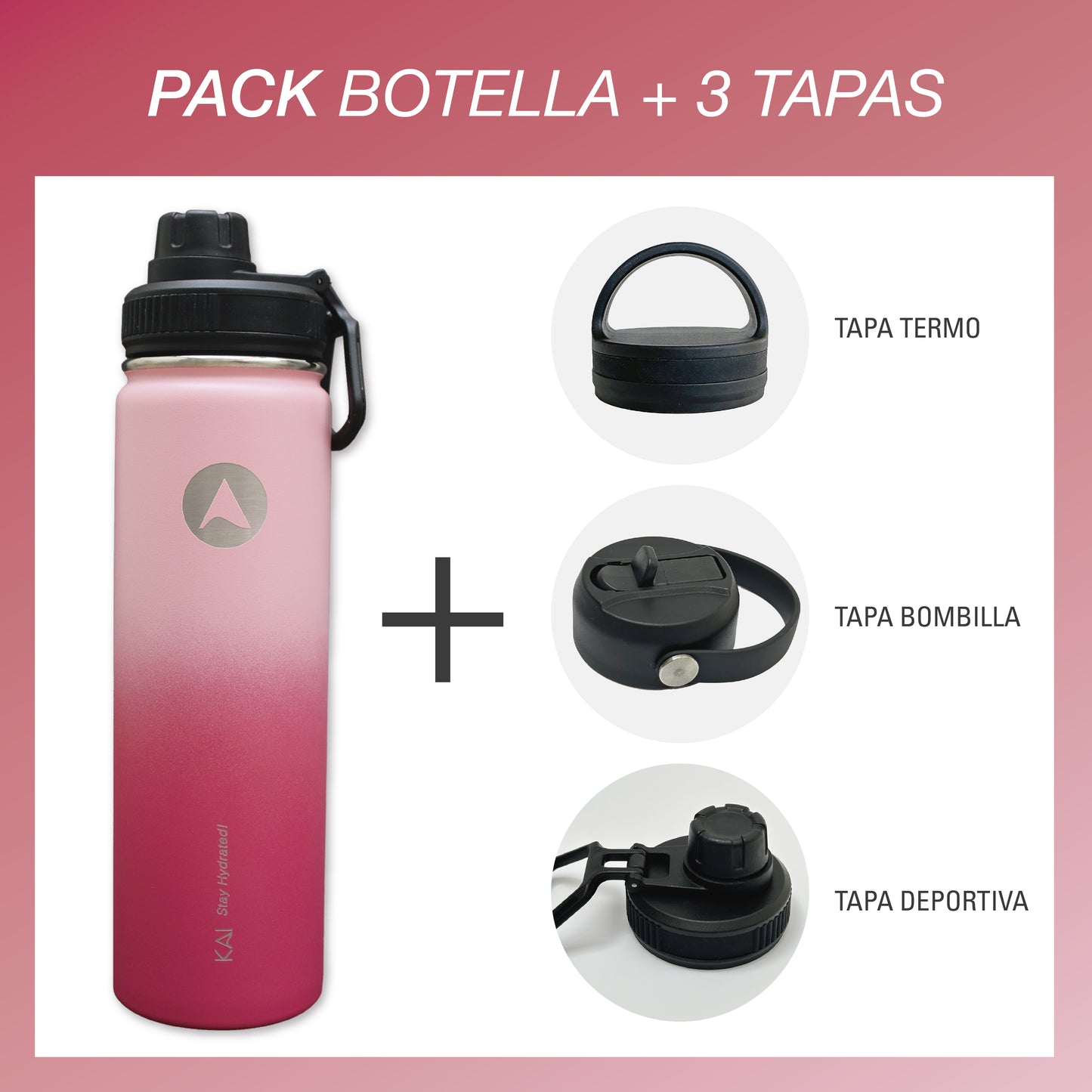 PACK BOTELLA + 3 TAPAS watermelon